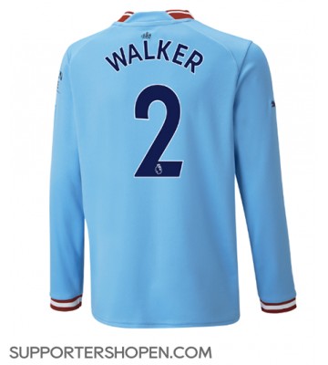Manchester City Kyle Walker #2 Hemma Matchtröja 2022-23 Långärmad